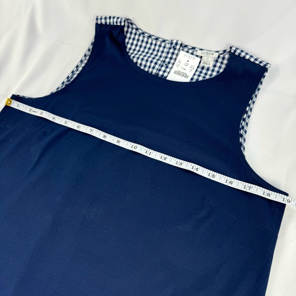NEW J. Crew cotton contrast terry gingham navy blue shell tank top size small - Picture 8 of 10
